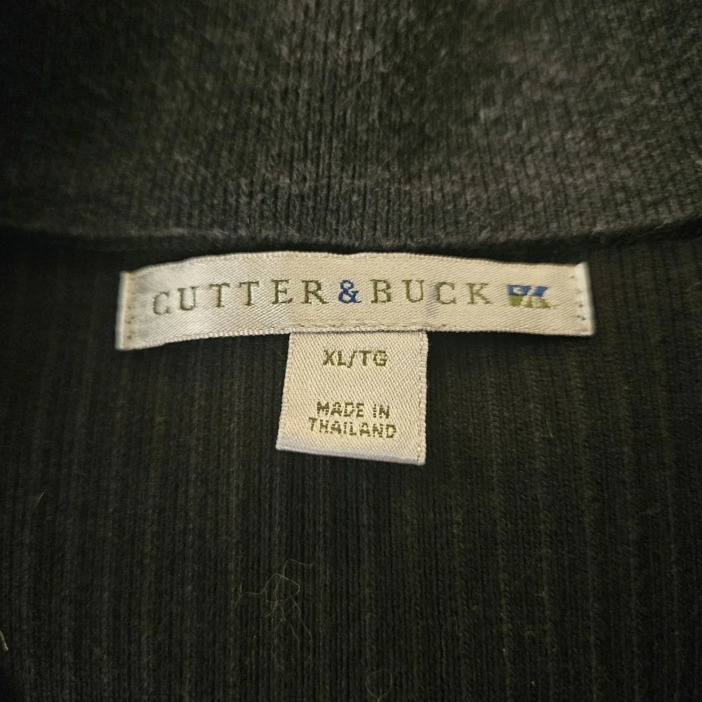 Cutter &‎ Buck Men's 1/4 Zip Pullover 100% Pima Cotton Black Size XL Ribbed